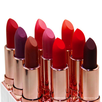 Hot selling cosmetics private label makeup 9 color waterproof lipsticks matte lip stick